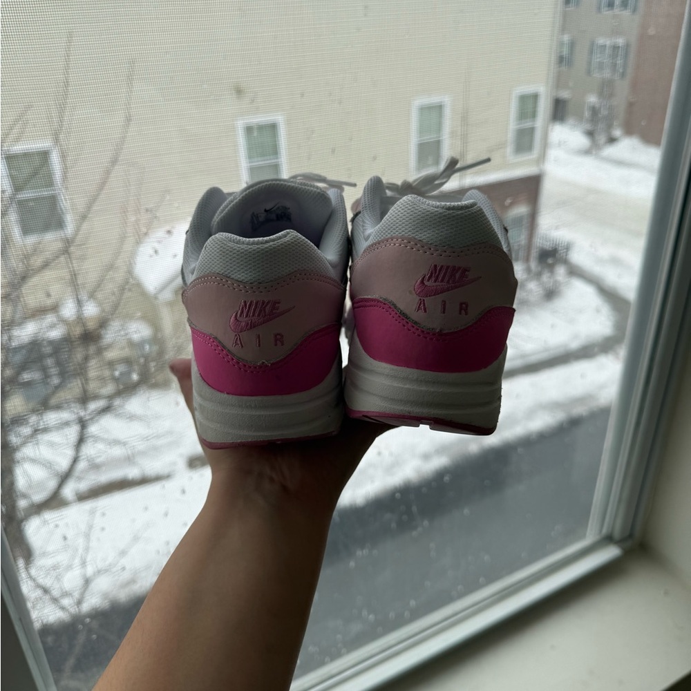 Nike Women's Pink and White Sneakers air max 1 boys size 6 - Picture 5 of 12